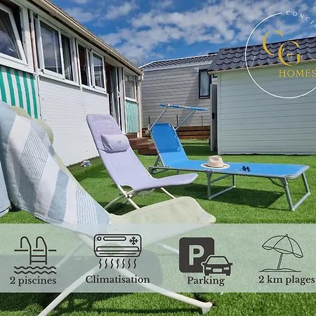 Mh218 Mobil-home, Clim, Piscines, 2km Plages